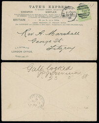 Australian States: Victoria: Cancellations and Covers: 1888 (May 23) ...