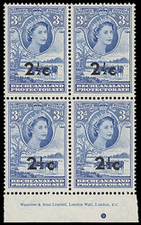 Bechuanaland: 1961 21/2c. on 3d. bright ultramarine, fine unmounted ...