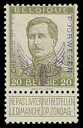Belgium: Railway Parcels: 1915 20c. olive with designer’s name, ...