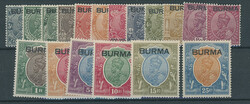 Burma: 1937 Overprint 3p. to 25r. set mint, fine and of fresh ...