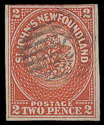 Canada: Newfoundland: 1857-64 2d. scarlet-vermilion, clear to good ...