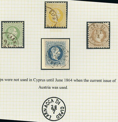 Cyprus: Used selection incl. 1880-81 21/2d. rosy mauve plates 14 and ...