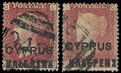 1881 (Feb.-June) 1/2d. on 1d. plate 216 LG, used, the “HALFPENN” ...