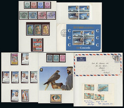 A collection of 1970s Middle East with covers and postcards in album, ...