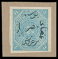 Egypt: 1865 2pi. Pellas Bros. Essay for the 1866 issue in blue with ...