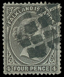 Falkland Islands: 1878-79 no watermark 4d. grey-black showing ...