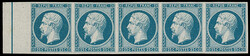 France: 1852-53 25c. blue essay in issued colour on thin paper, ...
