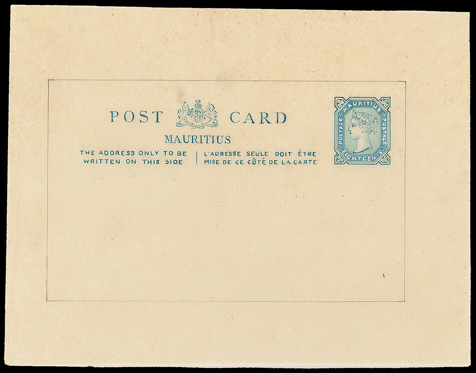 Mauritius: Postal Stationery: Postcards: 1879-80, Essays: Handpainted ...