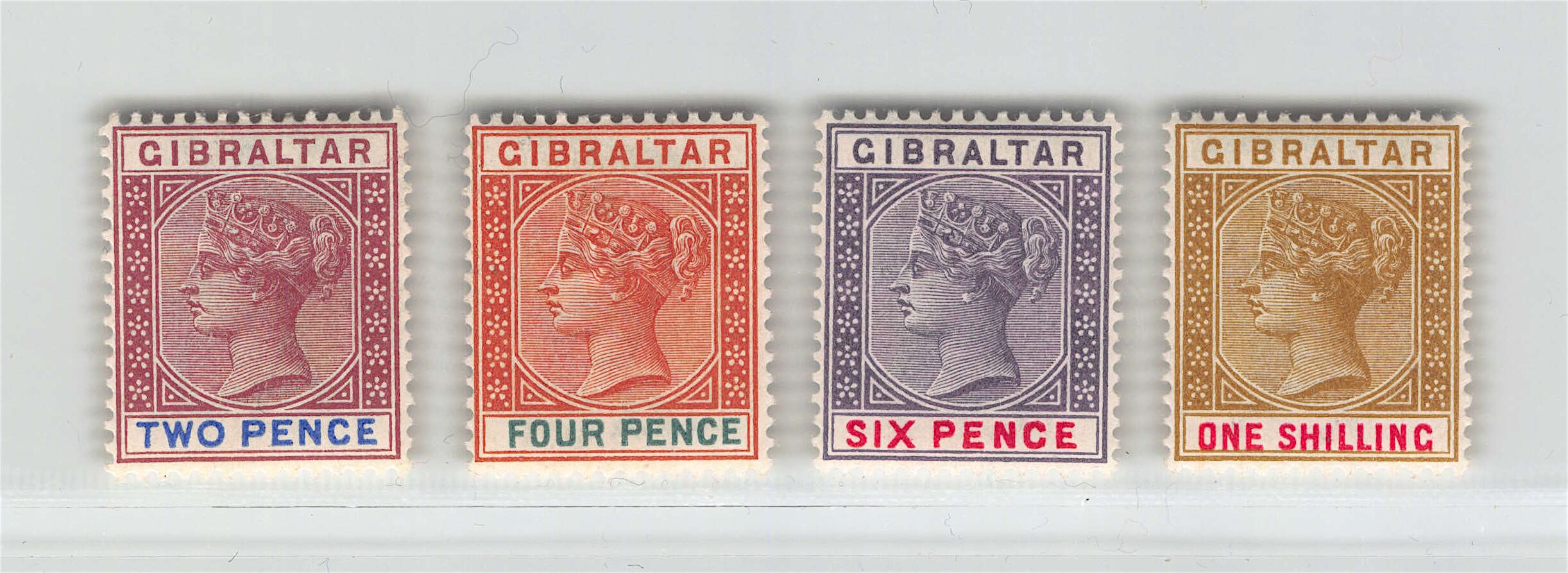 1898, 2 P bis 1 Sh, Viktoria, britische Währung, komplette Ausgabe, ...