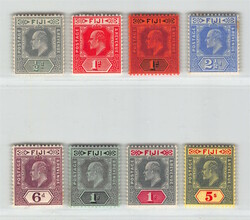 1904, 1/2 d bis 5 S, Eduard VII, ungebraucht mit Originalgummierung, ...