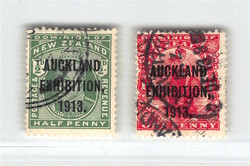1913, 1/2 P hellgrün und 1 P karmin, Landesausstellung in Auckland, ...