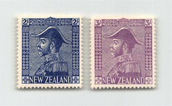 1926, 2 Sh dunkelblau und 3 Sh dunkelviolett, Georg V in ...