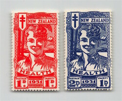 1931, 1 P rot und 2 P blau, Gesundheit, komplette Ausgabe, tadellos, ...