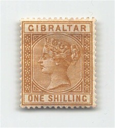1887, 1 Sh gelbbraun, Viktoria, ungebraucht, mit Originalgummierung, ...