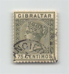 1889, 75 C resedagrün, Viktoria, spanische Währung, gestempelt. Mi. ...