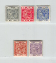 1889, 5 C bis 50 C, Viktoria, spanische Währung, ungebraucht, mit ...