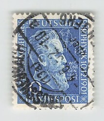 1951, 30 Pf, 50. Jahrestag der Verleihung des Nobelpreises an Wilhelm ...