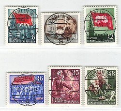 1953, 6 bis 48 Pf, 70. Todestag von Karl Marx, sechs Werte, jeweils ...