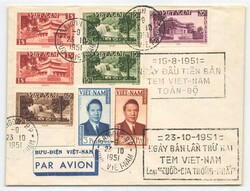 1951, 10 C bis 1.20 P, Einheimische Landschaften und Kaiser Bao-Dai, ...
