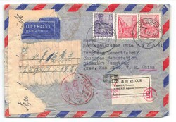 DESTINATION VR CHINA: 1958, 15 und zweimal 20 Pf, Fünfjahrplan (IV), ...