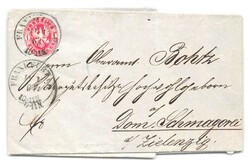 1861, 1 Sgr, rosa, Wappen im Oval, Überdruck rechts oben, rund ...