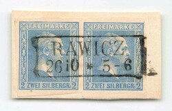 1858, 2 Sgr blau, Friedrich Wilhelm IV., allseits voll- bis ...