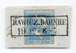 1858, 2 Sgr blau, Friedrich Wilhelm IV., allseits voll- bis ...