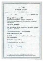 1851, 1 Sgr. schwarz auf rötlichkarmin, Friedrich Wilhelm IV., ...