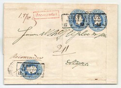 1853, dreimal 2 Sgr. schwarzblau, Friedrich Wilhelm IV., ...