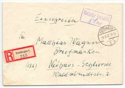 1947, 84 Rpf., Gebühr bezahlt, Einschreiben mit ...