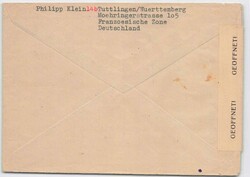 1945, 75 Rpf., Gebühr bezahlt, Zensurbrief mit Datumsbrückenstempel ...