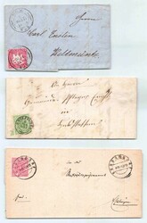 LOT: drei attraktive Briefe, einmal Mi.Nr. 26 mit K2 "ULM, 9 MAI ...