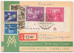 1950, 24 + 12 und 30 + 14 Pf., Frühjahrsmesse Leipzig, der ...