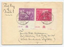 1950, 24 + 12 und 30 + 14 Pf., Frühjahrsmesse Leipzig, BEIDE WERTE ...