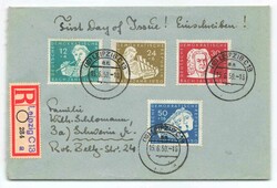 1950, 12 + 4 bis 50 + 16 Pf., 200. Todestag von Johann Sebastian Bach ...