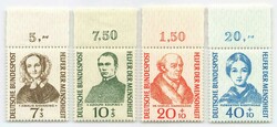 1955, 7 + 3 bis a0 + 10 Pf., Helfer der Menschheit (VI), komplette ...