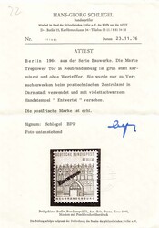 1964, "Kleine Bauten", dunkelblaugrün, ohne Werteindruck, PROBEDRUCK ...