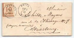 HATTEN: 1870, 10 C., Ziffer auf Netzunterdruck Type I, als ...