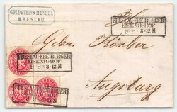 1861, dreimal 1 Sgr. rosa, Wappen, durchstochen, "STUHL", mit klar ...