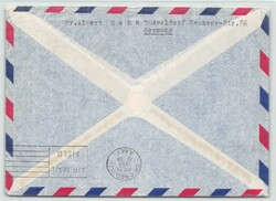 1956, Eröffnungsflug Hamburg-Chicago am 23.4.1956, mit Vignette ...