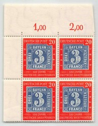 1949, 20 Pf., 100 Jahre deutsche Briefmarken, postfrisch, ...