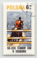 1980, 6,90 Zl.,150. Jahrestag des Gestüts Sieraków, gestempelt, mit ...