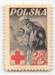 1947, 5 + 5 Zl., Rotes Kreuz, postfrisch, mit PLATTENFEHLER "Punkt in ...