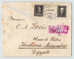 ERSTTAGSBRIEF NACH ÄGYPTEN: 1928, Briefmarkenausstellung Warschau, ...
