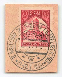 1933, 60 +40 Gr., Briefmarkenausstellung Thorn, mit themengleichem ...