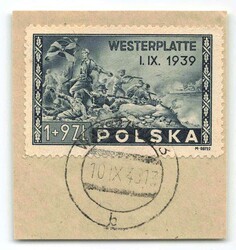 1945, 1 + 9 Zl., Westerplatte, in der FARBVARIANTE "grauschwarz mit ...