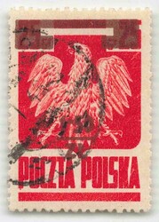 1945, 1,5 + 25 Gr., Adler, karmin, Type I, in der BESSEREN FARBE, mit ...