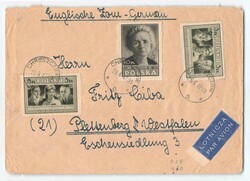 1947, zweinal 5 und einmal 10 Zl., Polnische Kultur, jeweils mit ...