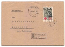1947, 5 + 5 Zl., Rotes Kreuz, als EInzelfrankatur mit Aufgabestempel ...