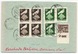 1950, 10 und 15 Zl., Weltfrieden, mit Aufgabestempel "BIALYSTOK, 12 ...